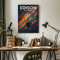 Edison New Jersey Scenic Minimalist Typography Poster