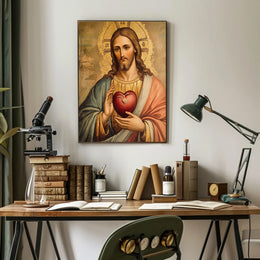 Sacred Heart Religious Iconography Poster