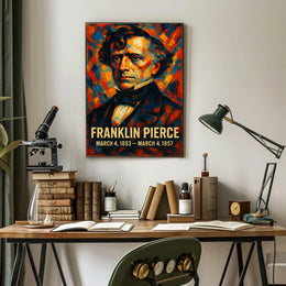 Franklin Pierce 14th President of the United States Glitch Hop Art Poster