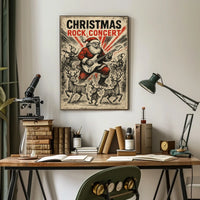 Christmas Rock Concert Santa Vintage Music or Concert Poster