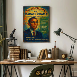 Barack Obama Presidential Portrait Commemorative Historical Poster