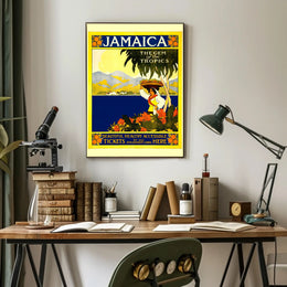 Jamaica Travel Paradise: Vintage Stylized Tropical Adventure Poster