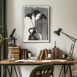 Elegant Woman with Vase: Abstract or Artistic Poster