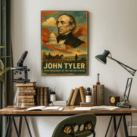 John Tyler 10th President of the United States Layered Digital Collage Poster