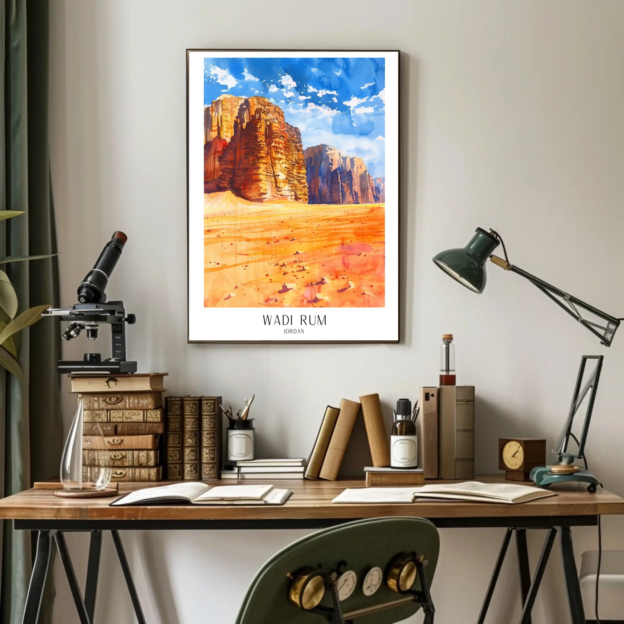 Wadi Rum Adventure in Colorful Travel Poster PosterGoat