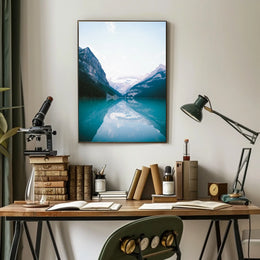 Serene Mountain Reflection Photorealistic Nature Poster
