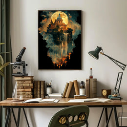 Enchanted Castle Under The Moon Poster