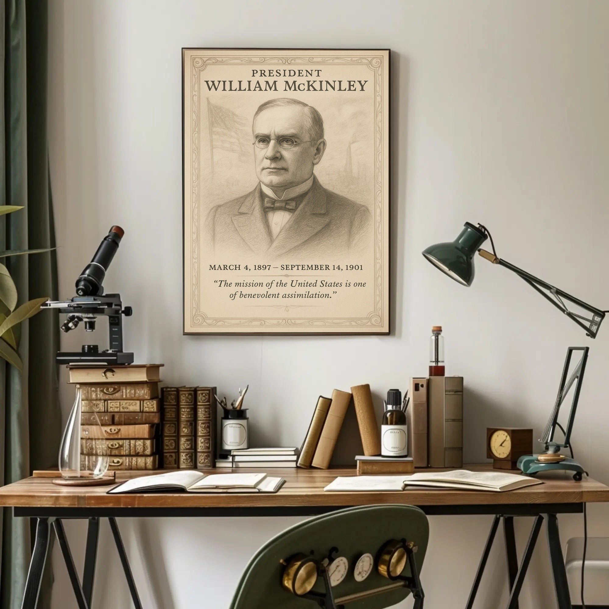 William McKinley 25th President Sketch Poster Art Print Decor PosterGoat