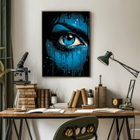 Intense Blue Eye Surreal Art Poster Print