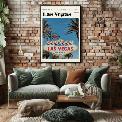 Vintage Poster Las Vegas Sign Daytime
