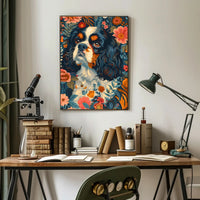 Floral Canine Portrait Wall Art Print