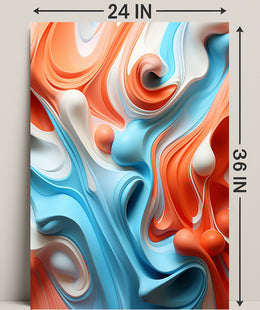 Abstract Waves Of Color Abstract Poster PosterGoat
