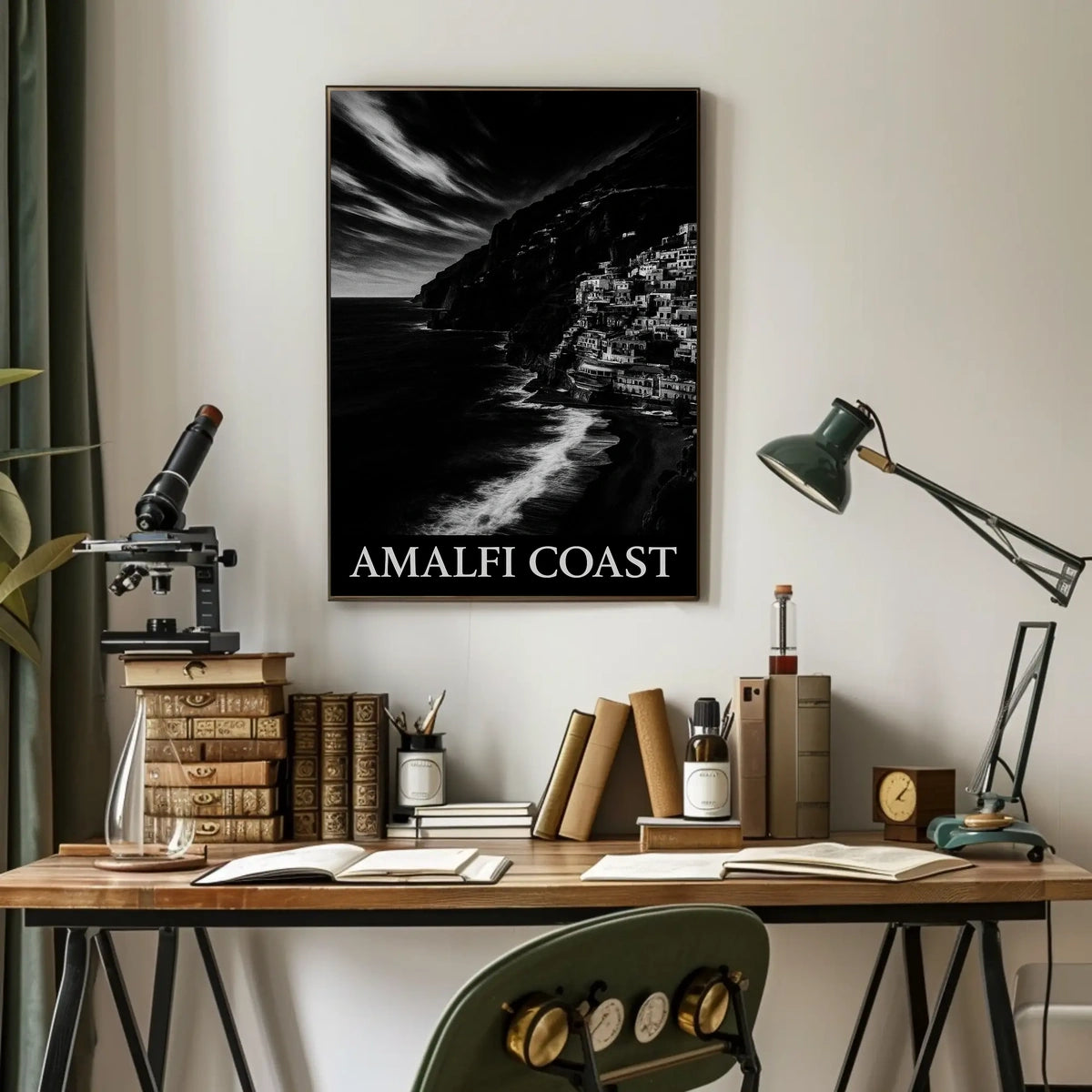 Amalfi Coast Poster Scenic Sunset Seascape Wall Art