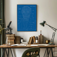 Isometric Projection Blueprint Poster