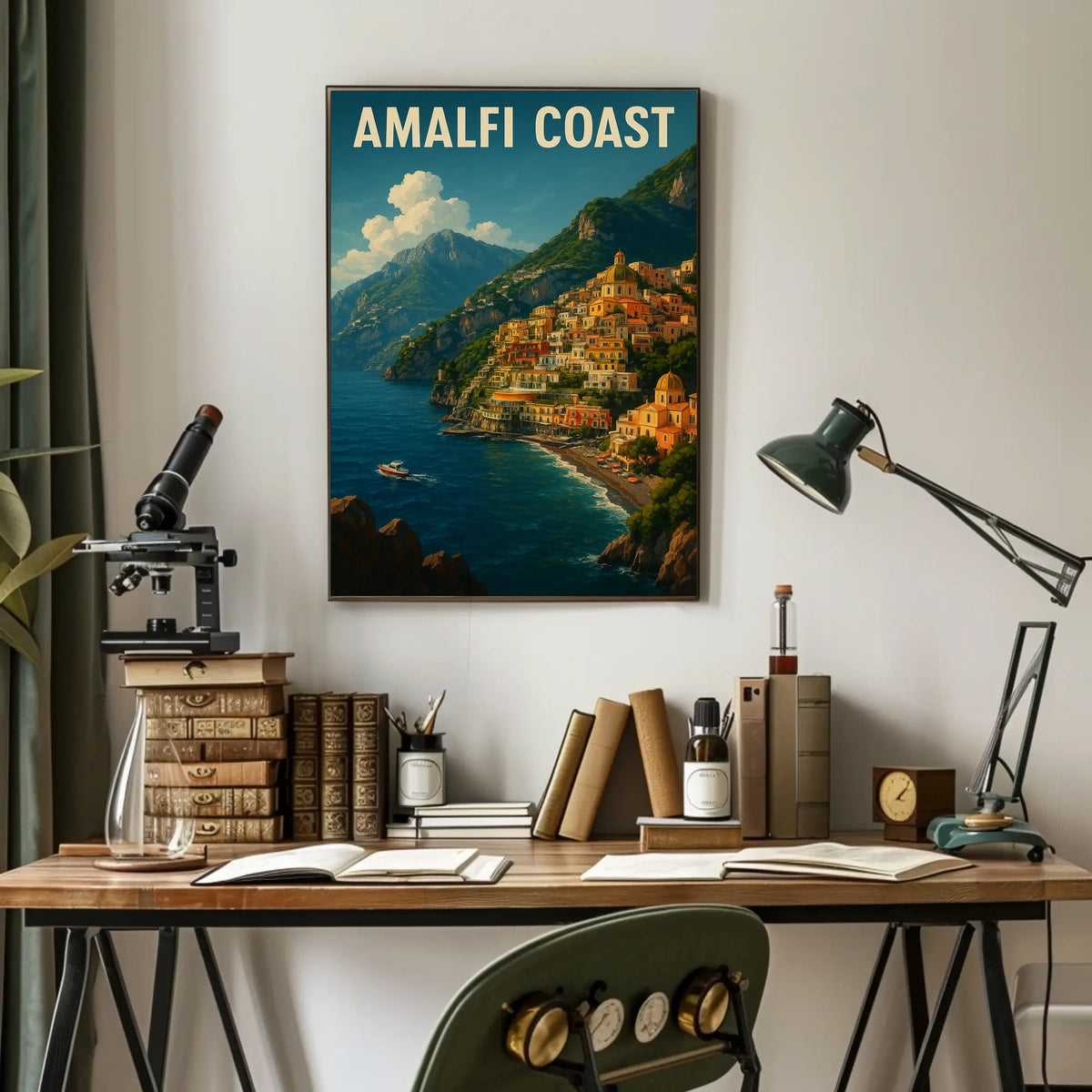 Amalfi Coast Poster Wall Art 18x24 Coastal Decor Print