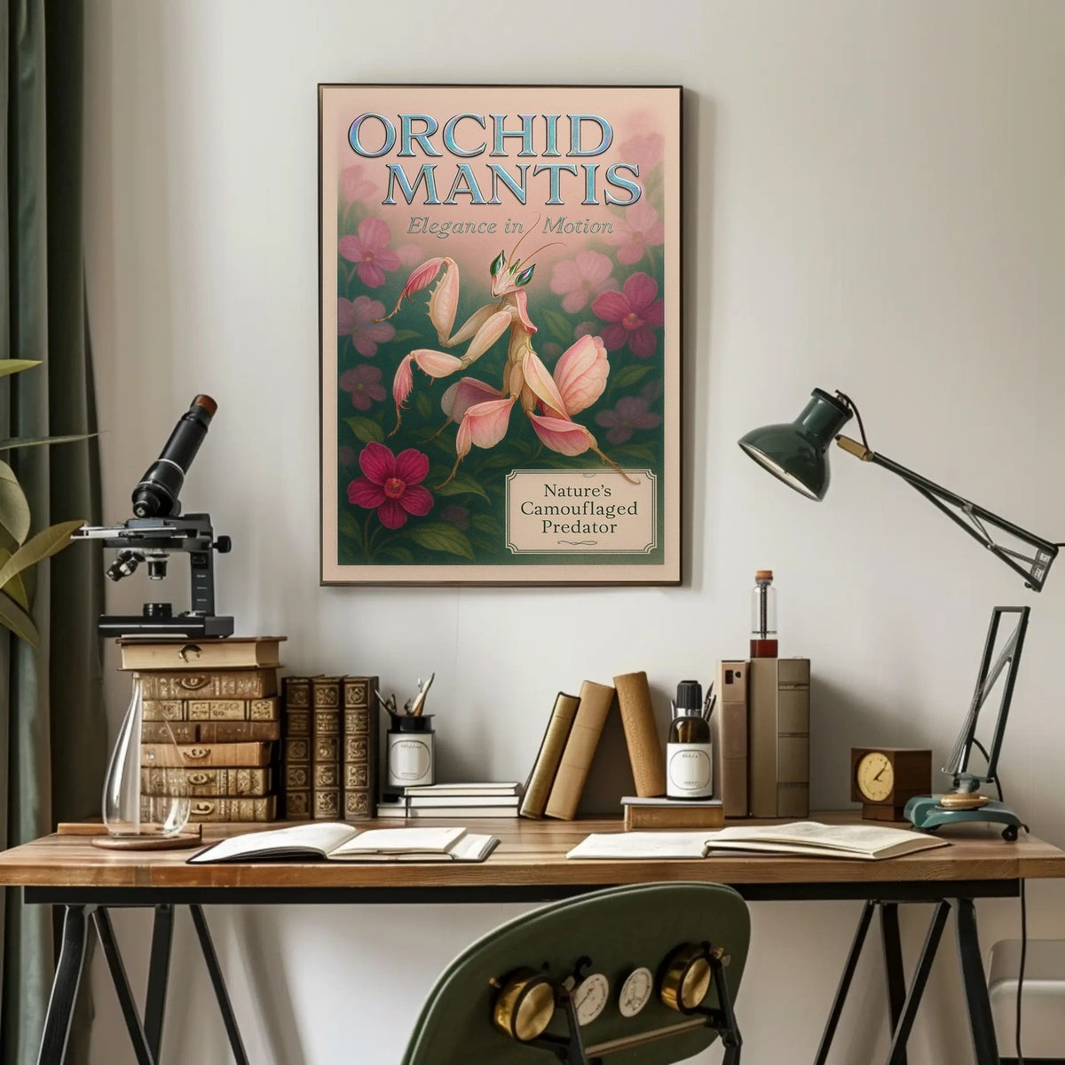 Orchid Mantis Elegance in Motion Poster