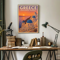 Santorini Sunset Poster