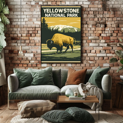 Yellowstone National Park Vintage Style Poster