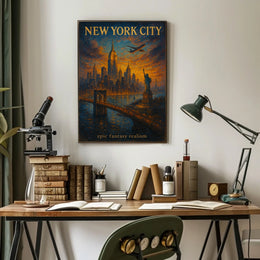 New York City Epic Fantasy Realism Poster