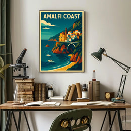 Amalfi Coast Travel Poster Wall Art Coastal Decor Print