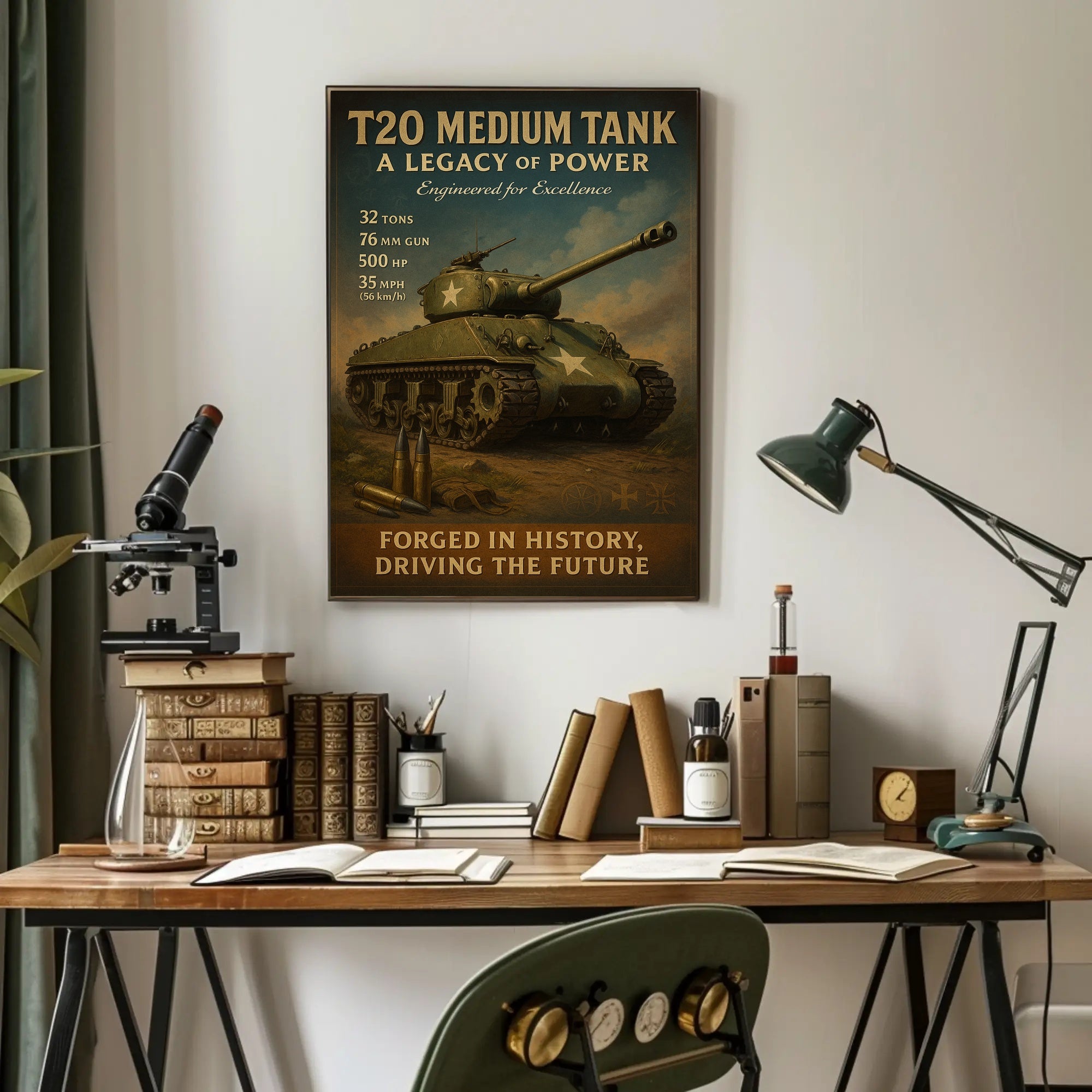 T20 Medium Tank WWII Poster