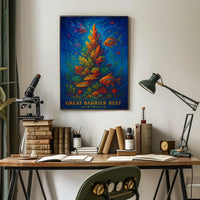 Great Barrier Reef Vintage Art Poster Print