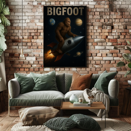 Vintage Poster Bigfoot Space Realism