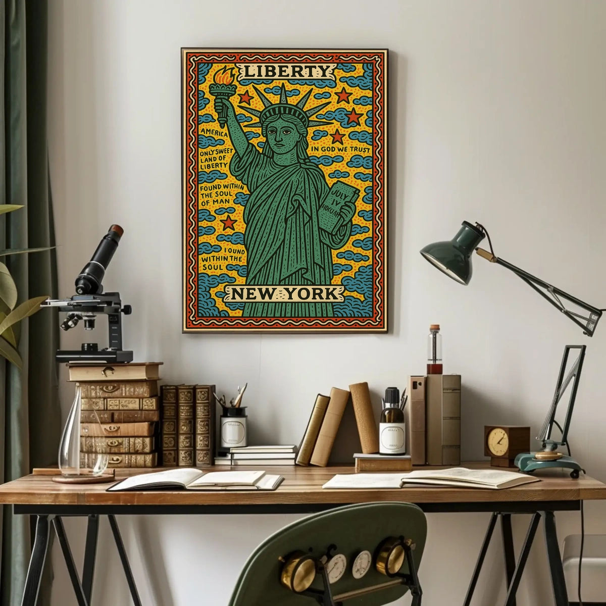 Liberty and New York Poster