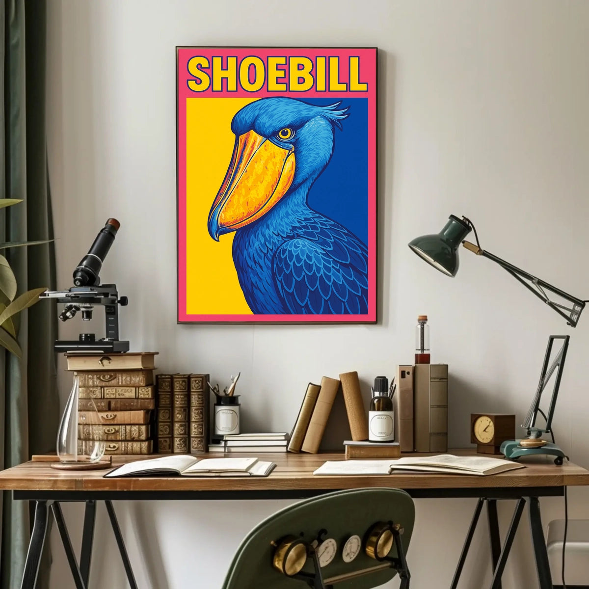Shoebill Illustration Poster