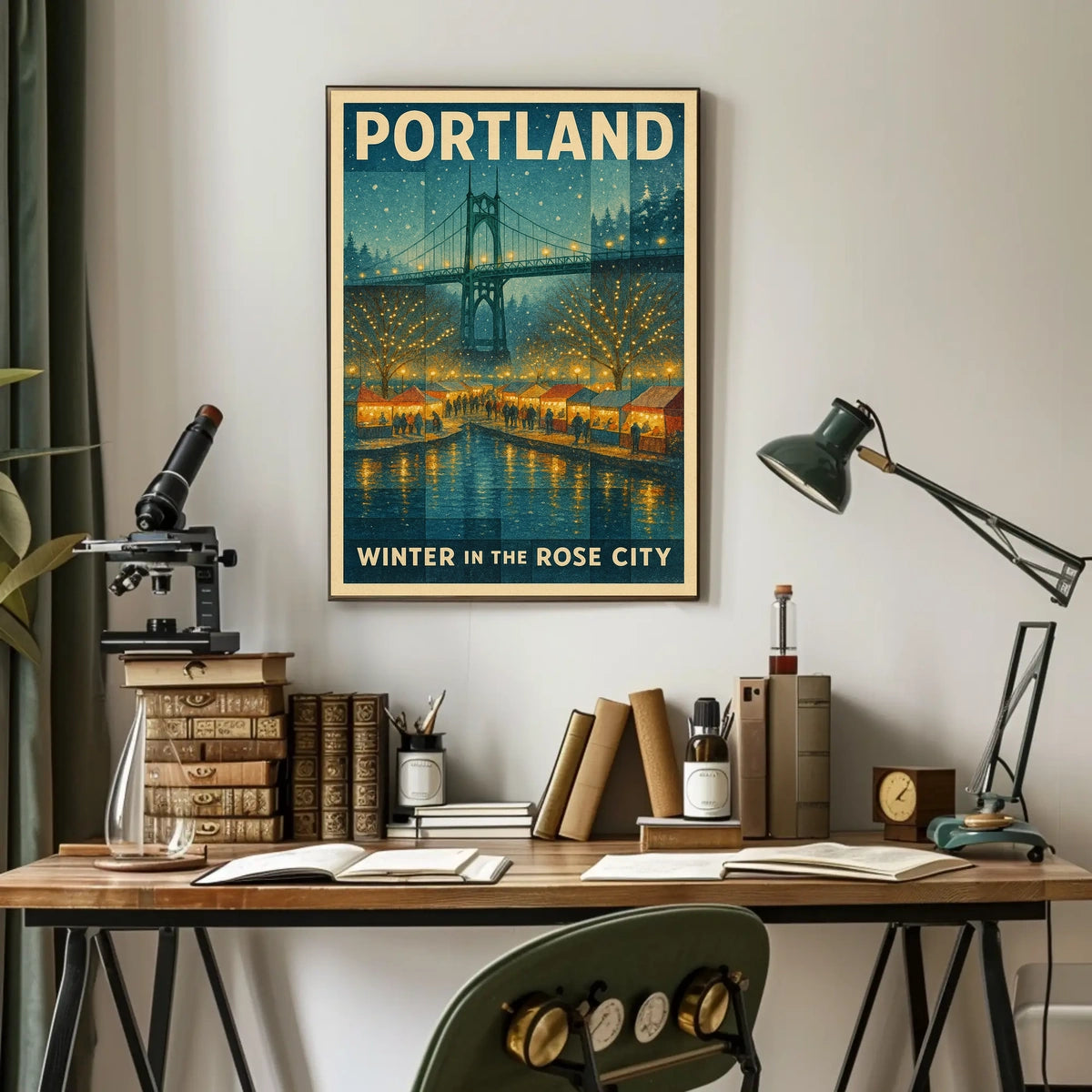 Portland Winter In The Rose City Poster
