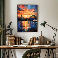 Vibrant Cityscape At Sunset Poster