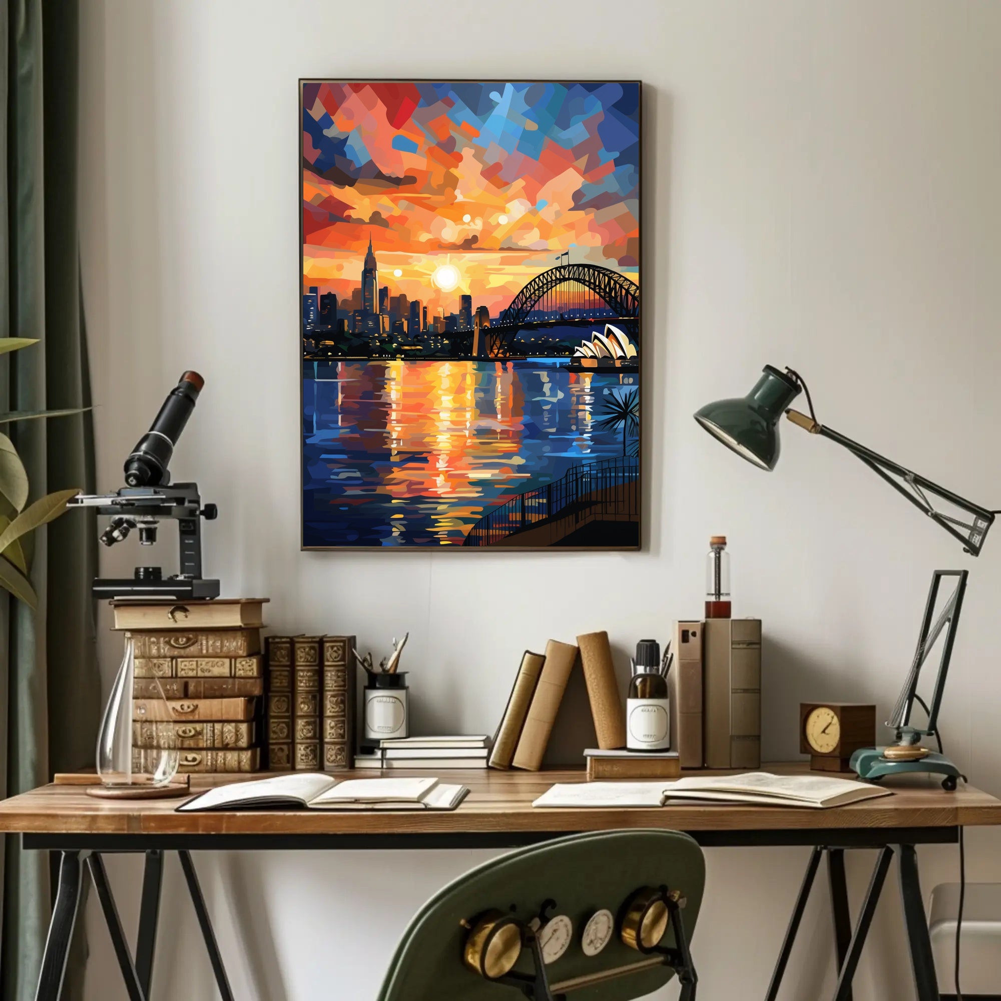 Vibrant Cityscape At Sunset Poster