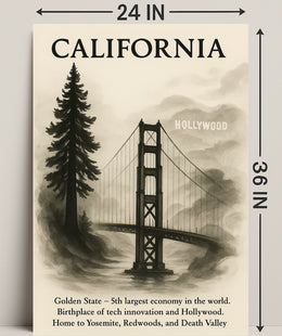 California The Golden State Poster PosterGoat