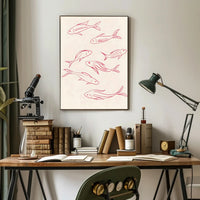 Flowing Fishes Minimalist Poster Wall Art Print