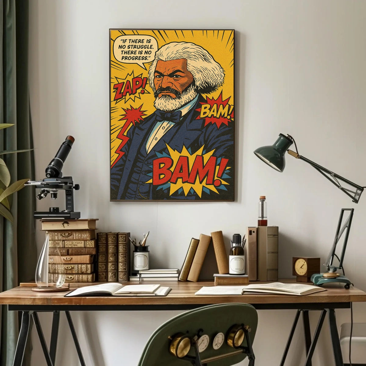 Struggle And Progress Comic Style Poster