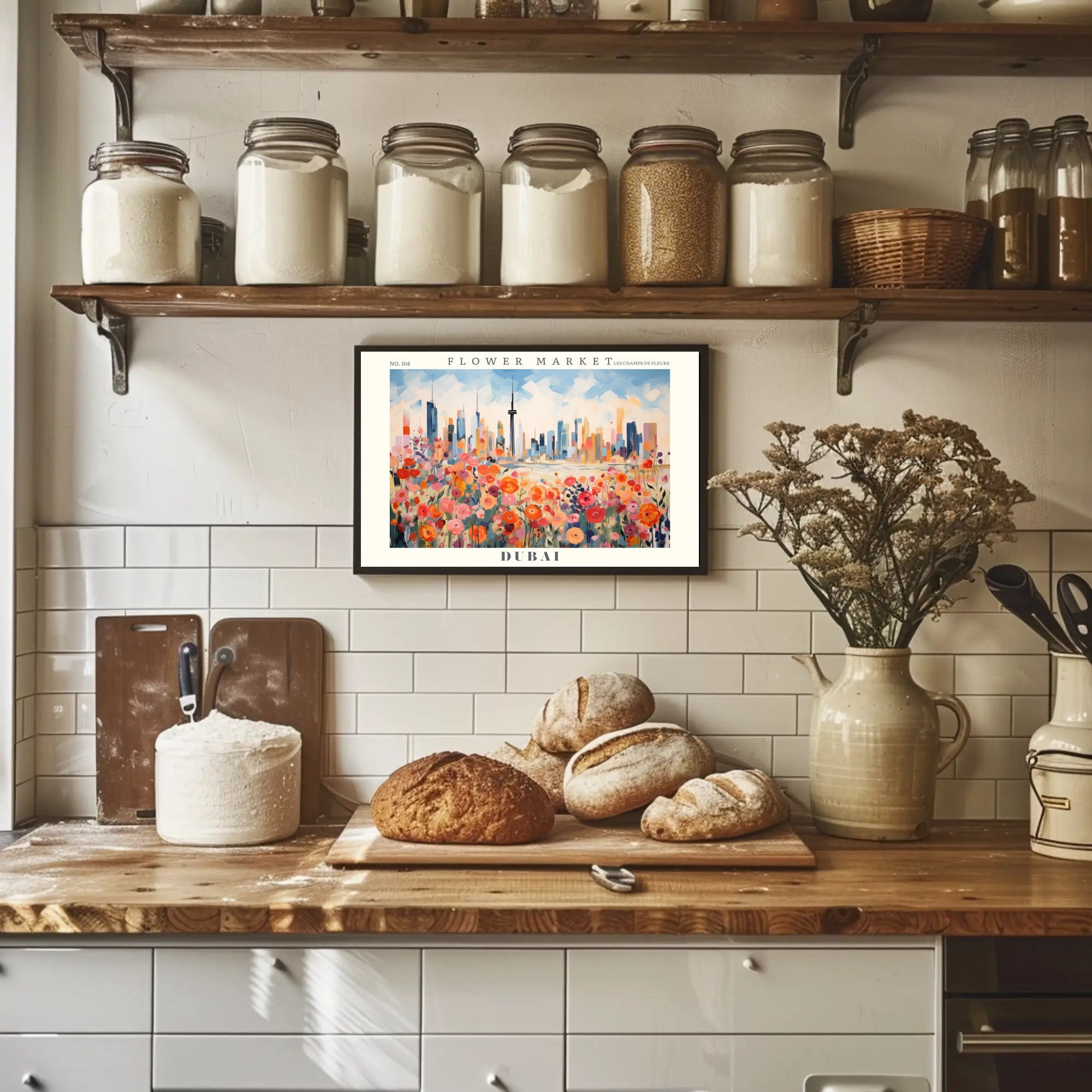 Dubai’s Vibrant Flower Market Urban or Cityscape Poster