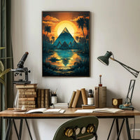 Sunset Over The Pyramid Poster