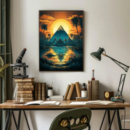 Sunset Over The Pyramid Poster