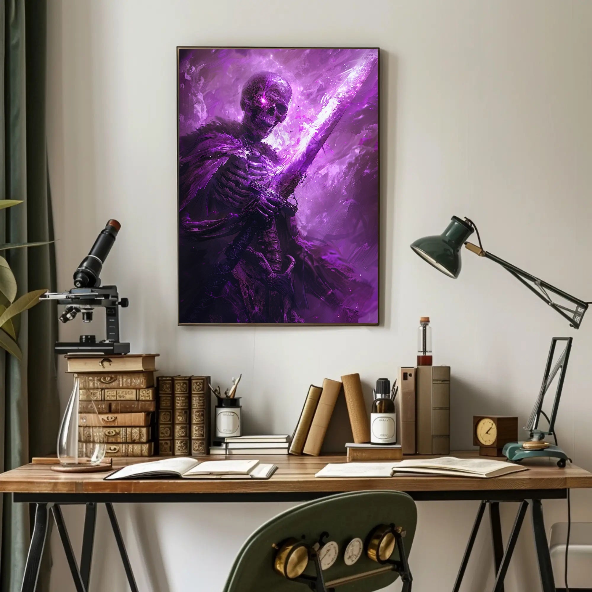 Enchanted Skeleton Warrior Art Print Poster for Home Decor PosterGoat
