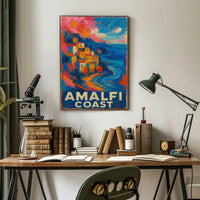 Amalfi Coast Poster Wall Art Print 18x24 Coastal Decor