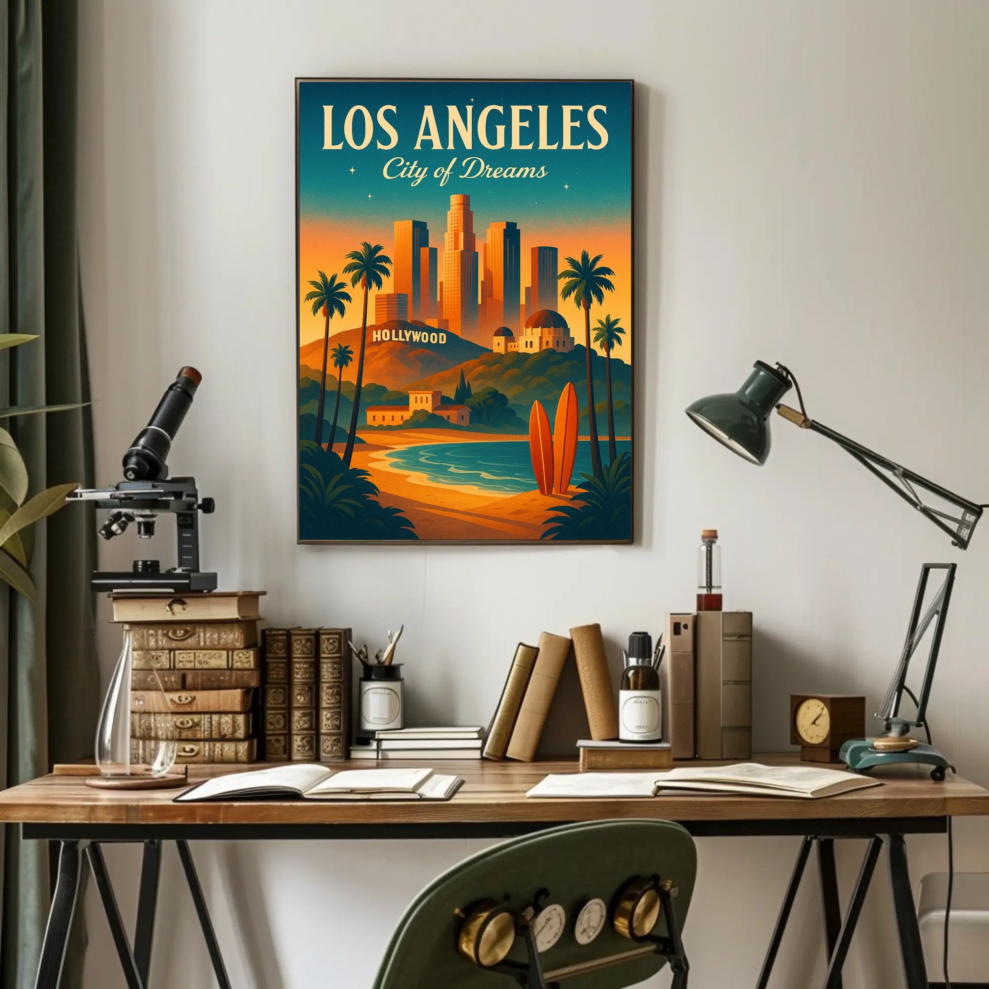 Los Angeles Dreams Sunset Urban Cityscape Poster