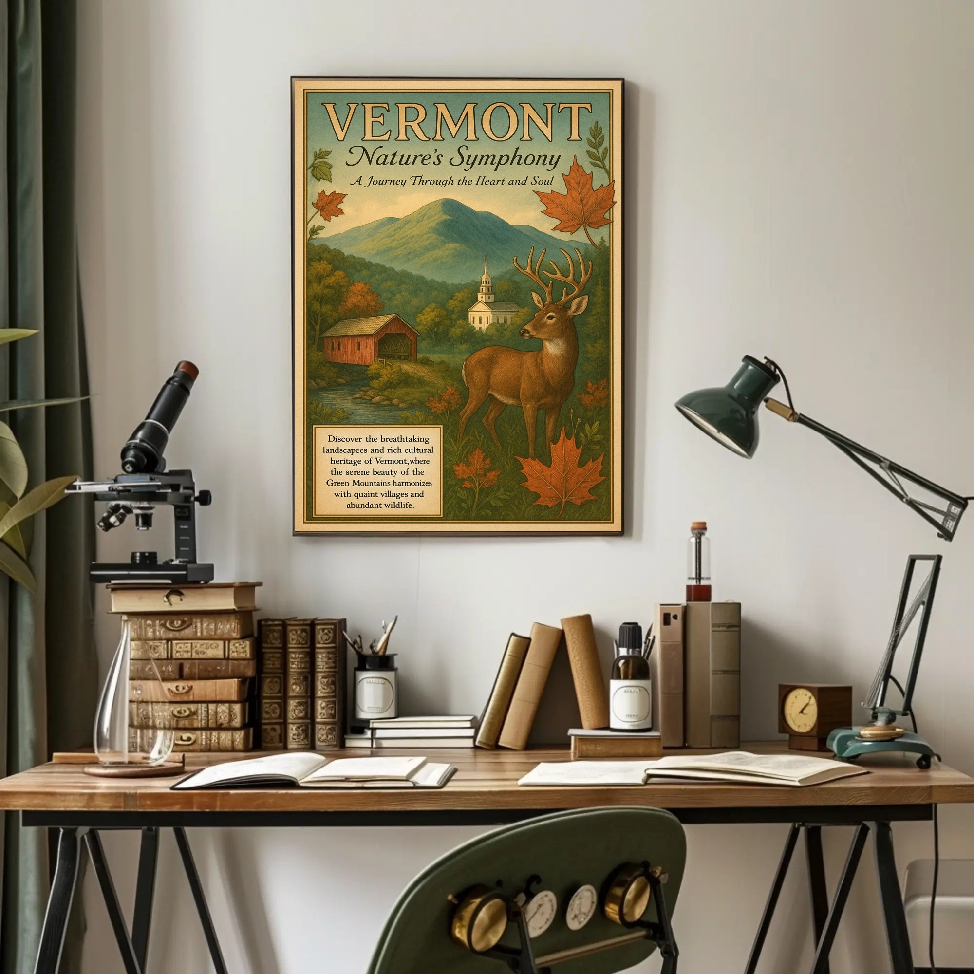 Vermont Scenic Beauty Vintage Travel Promotion Poster