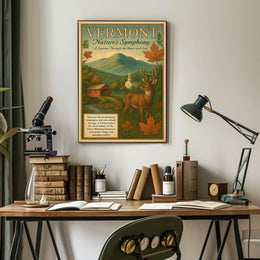 Vermont Scenic Beauty Vintage Travel Promotion Poster