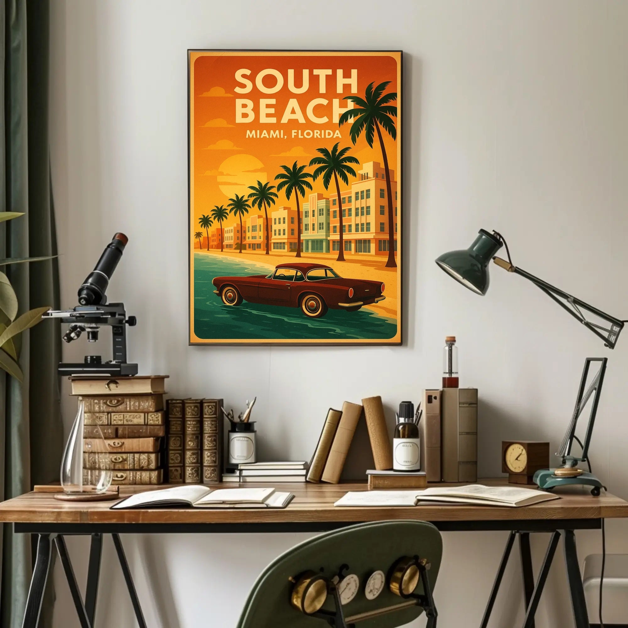 South Beach Miami Art Deco Travel Poster
