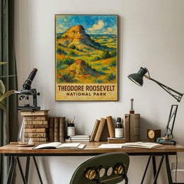 Theodore Roosevelt National Park Rugged Wilderness Open Sky Prairie Vistas Vintage Ads Poster
