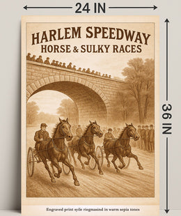 Harlem Speedway Horse Racing Poster PosterGoat