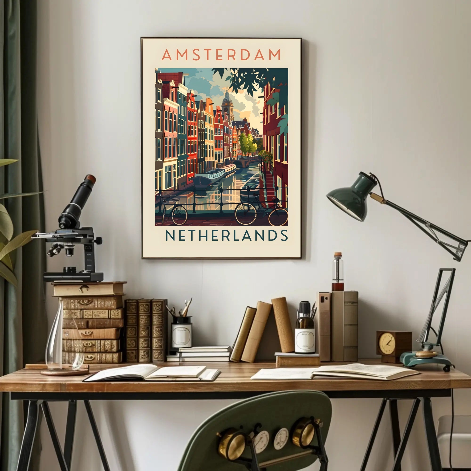 Amsterdam Canal Scene Poster