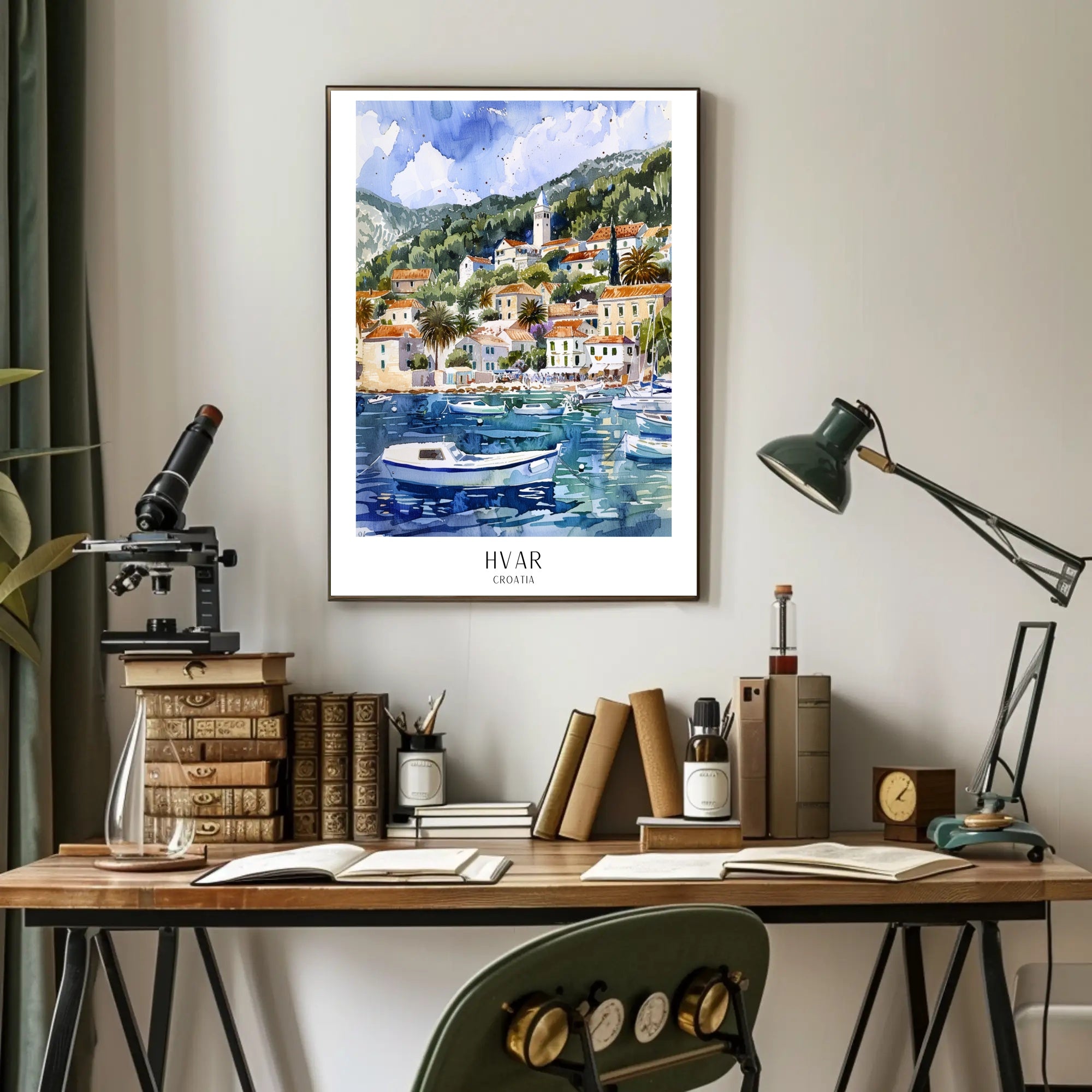 Picturesque Hvar Island Coastal Scene Travel Poster PosterGoat