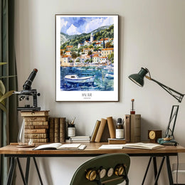 Picturesque Hvar Island Coastal Scene Travel Poster PosterGoat