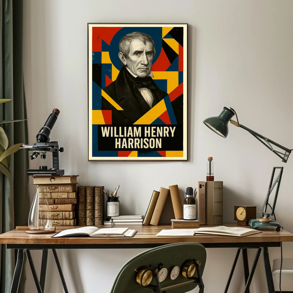 William Henry Harrison 9th President of the United States Abstract Pop Poster